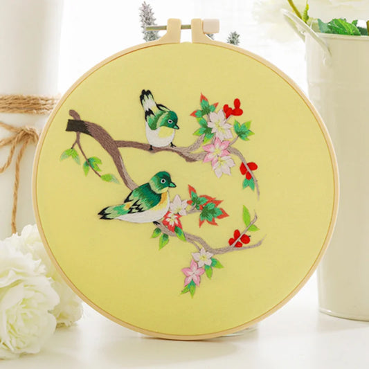 Flowers and birds -Themed DIY Embroidery Kits