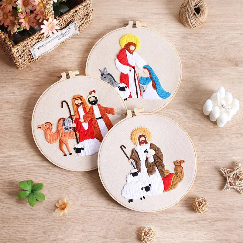 Nativity Scene -Themed DIY Embroidery Kits