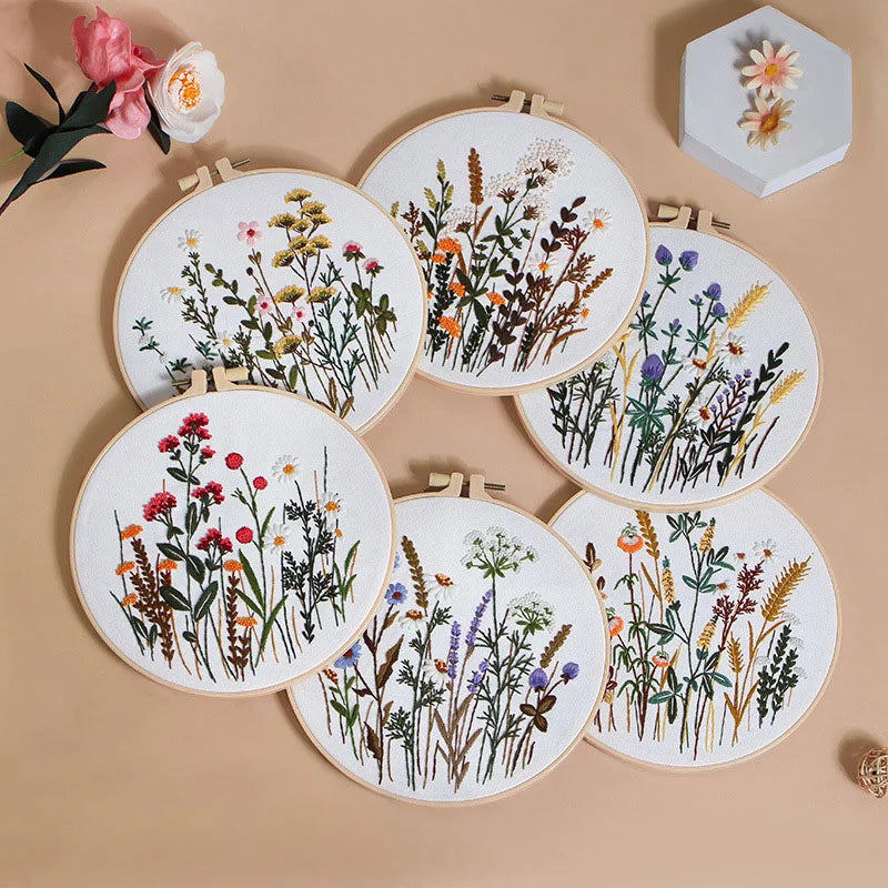 Wildflower Themed DIY Embroidery Kits