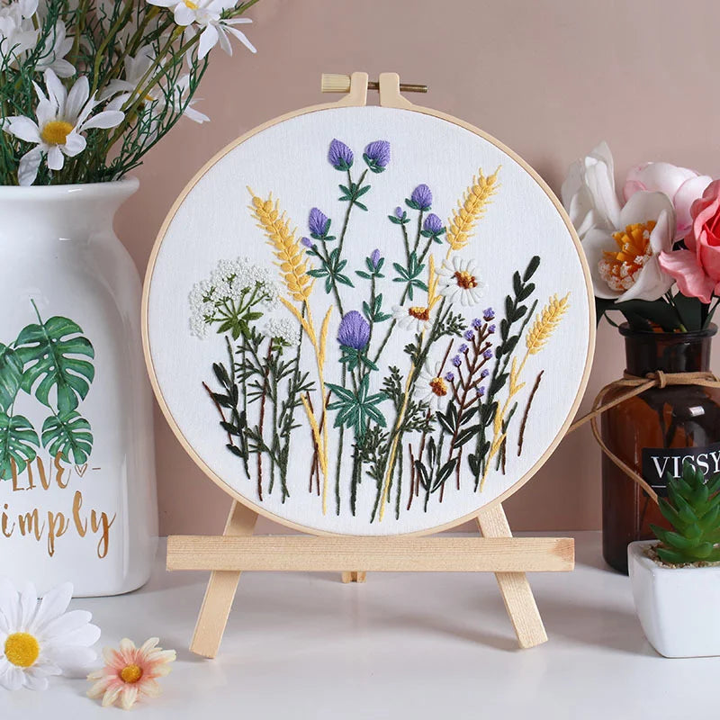 Wildflower Themed DIY Embroidery Kits
