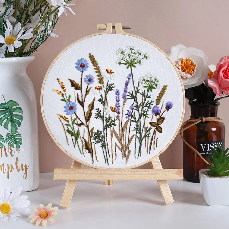 Wildflower Themed DIY Embroidery Kits