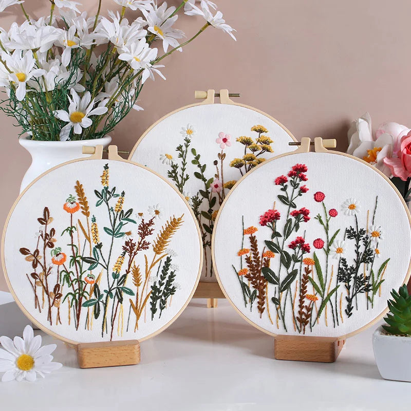 Wildflower Themed DIY Embroidery Kits
