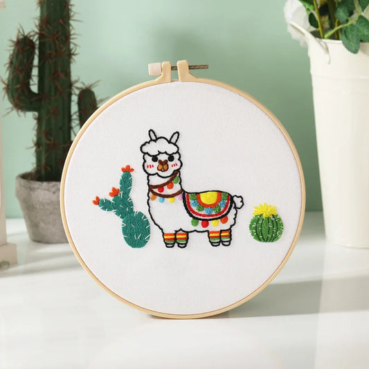 Alpacas and cacti Embroidery Kits