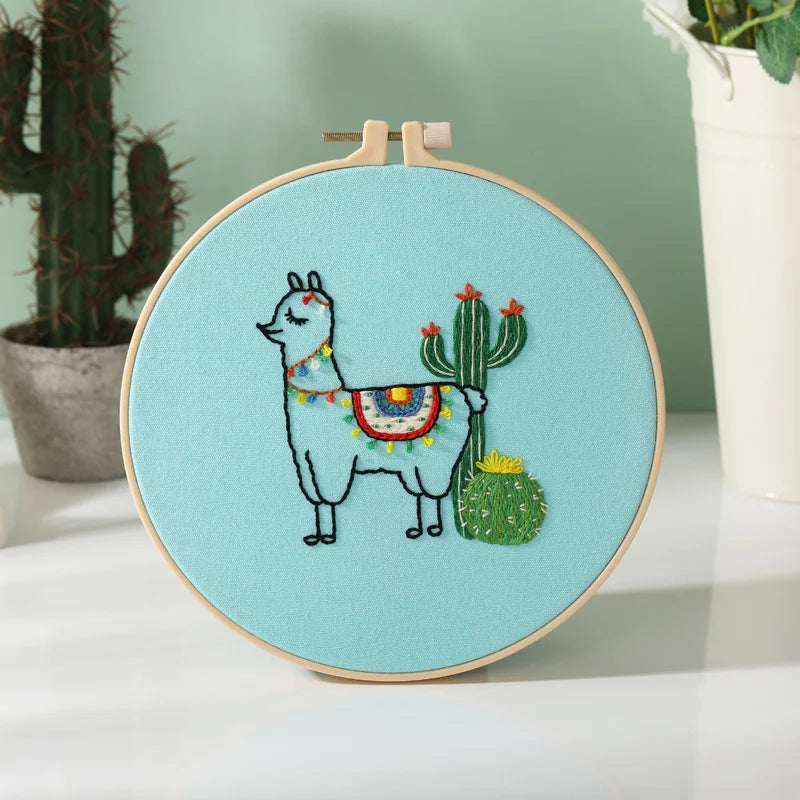 Alpacas and cacti Embroidery Kits