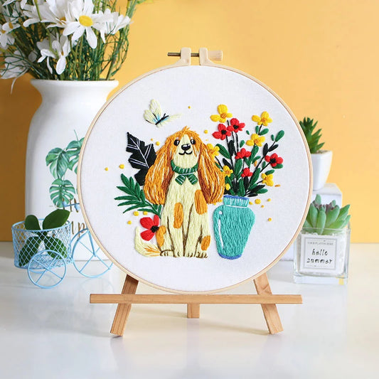 Whimsical Pet-Inspired Art Embroidery Kits