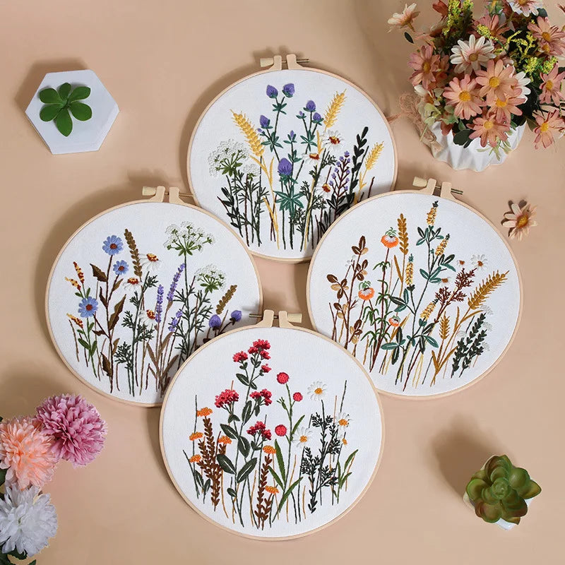 Blooming Wildflowers Embroidery Kit