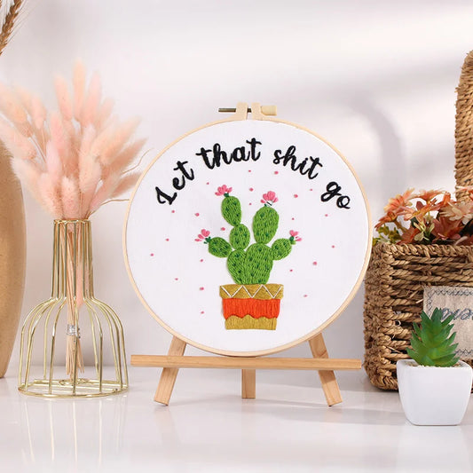 Motivational Cactus Embroidery Kit