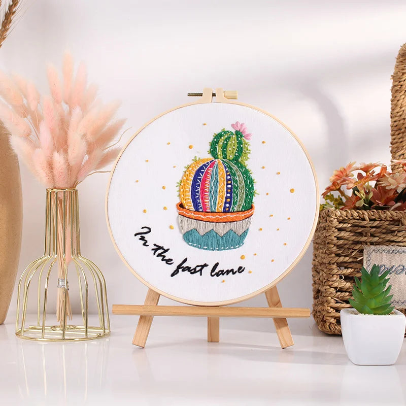 Motivational Cactus Embroidery Kit