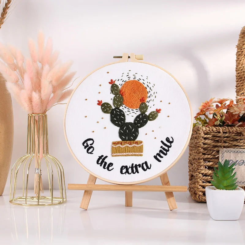 Motivational Cactus Embroidery Kit