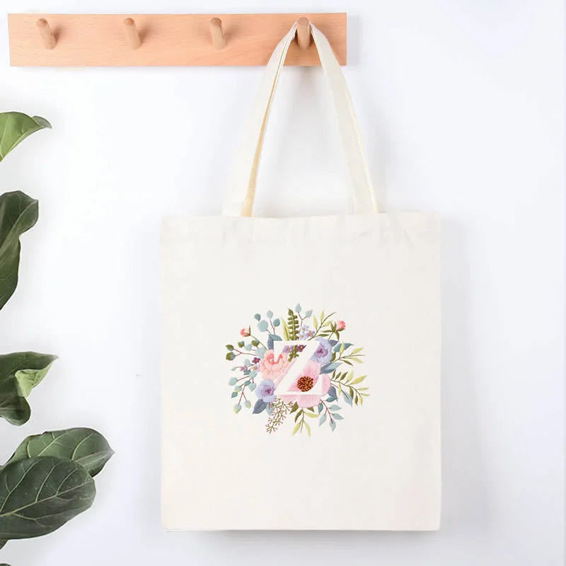 Alphabet Letter Flower Monogram Embroidery Kit Z