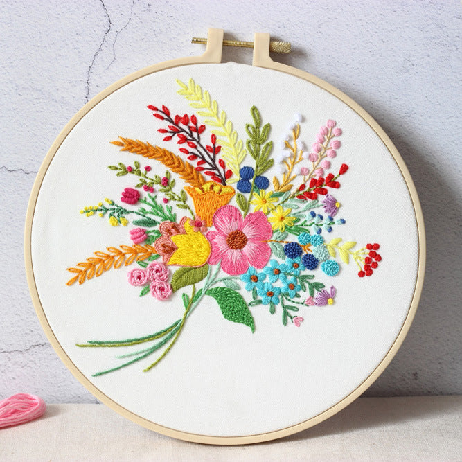 Handmade Embroidery Kit for Bouquet of Flowers