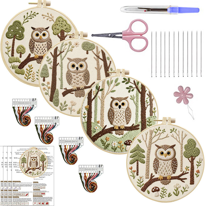 DIY Embroidery Owl Craft Fabric Kit