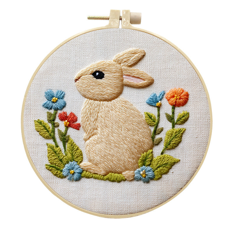 DIY Moon Rabbit Embroidery Fabric Craft Kit