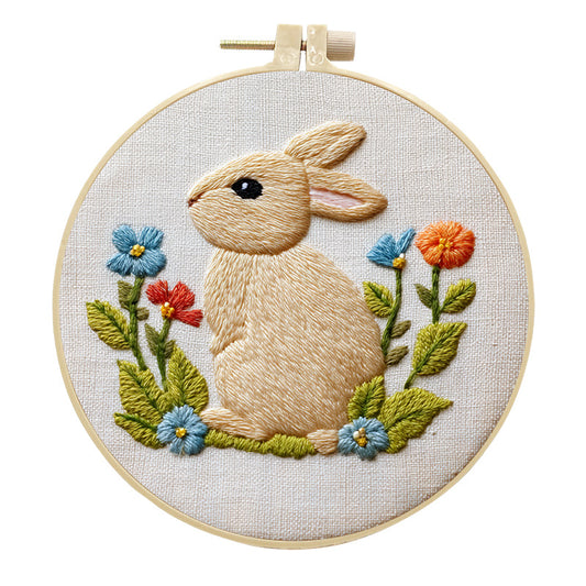 DIY Moon Rabbit Embroidery Fabric Craft Kit
