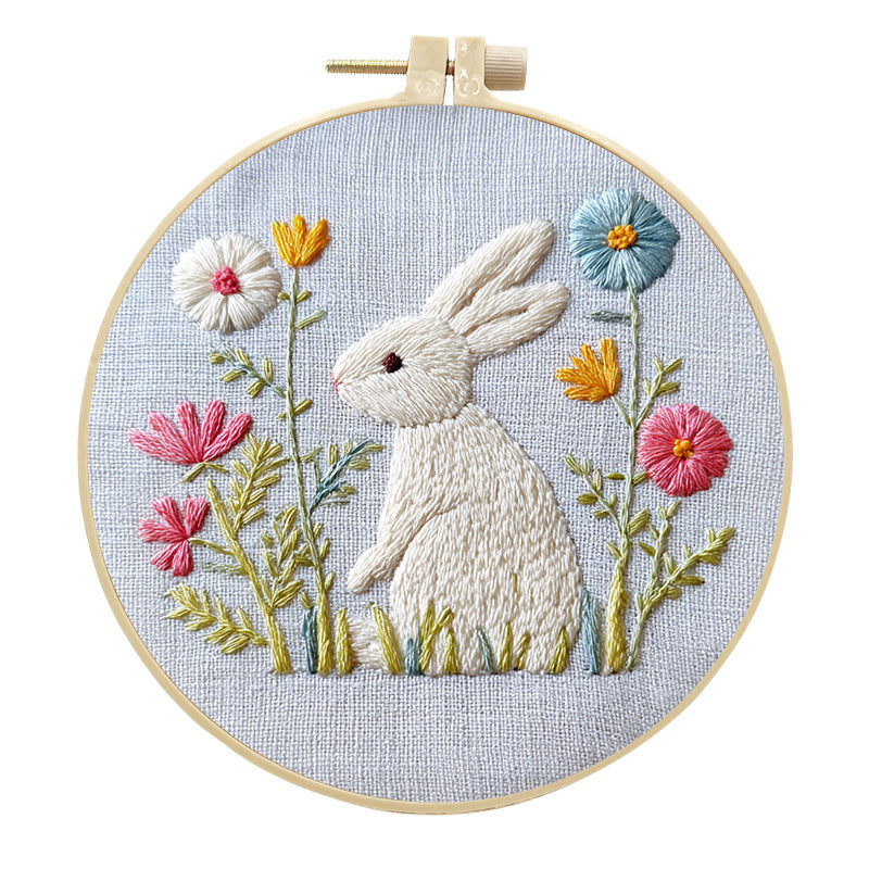 DIY Moon Rabbit Embroidery Fabric Craft Kit
