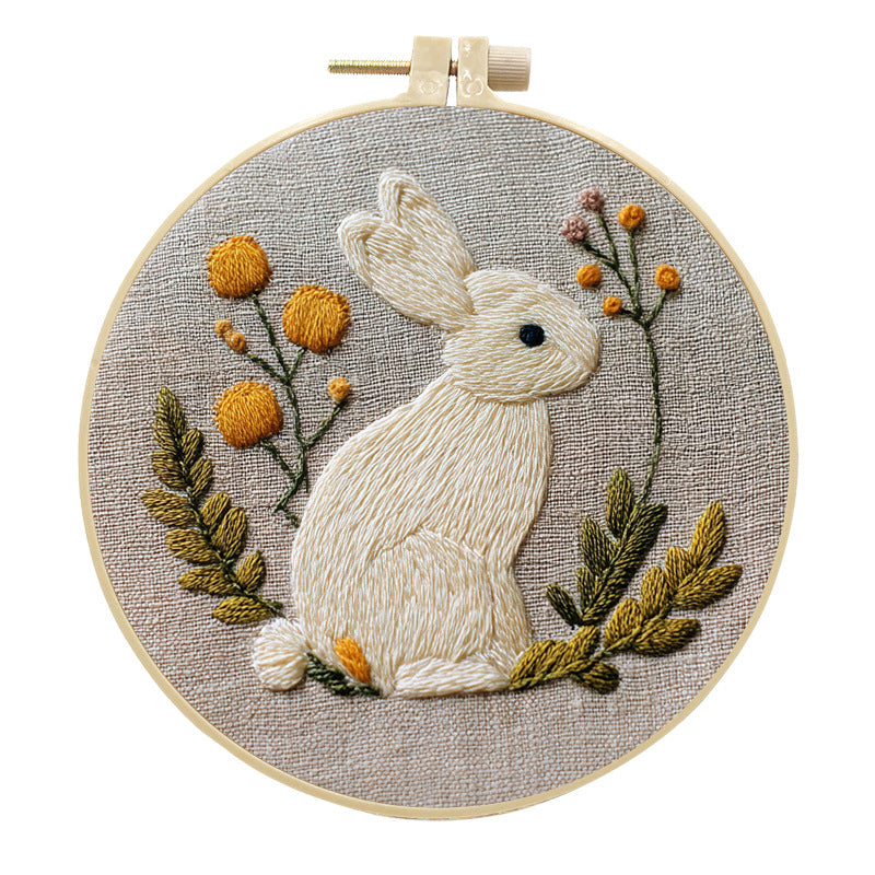 DIY Moon Rabbit Embroidery Fabric Craft Kit