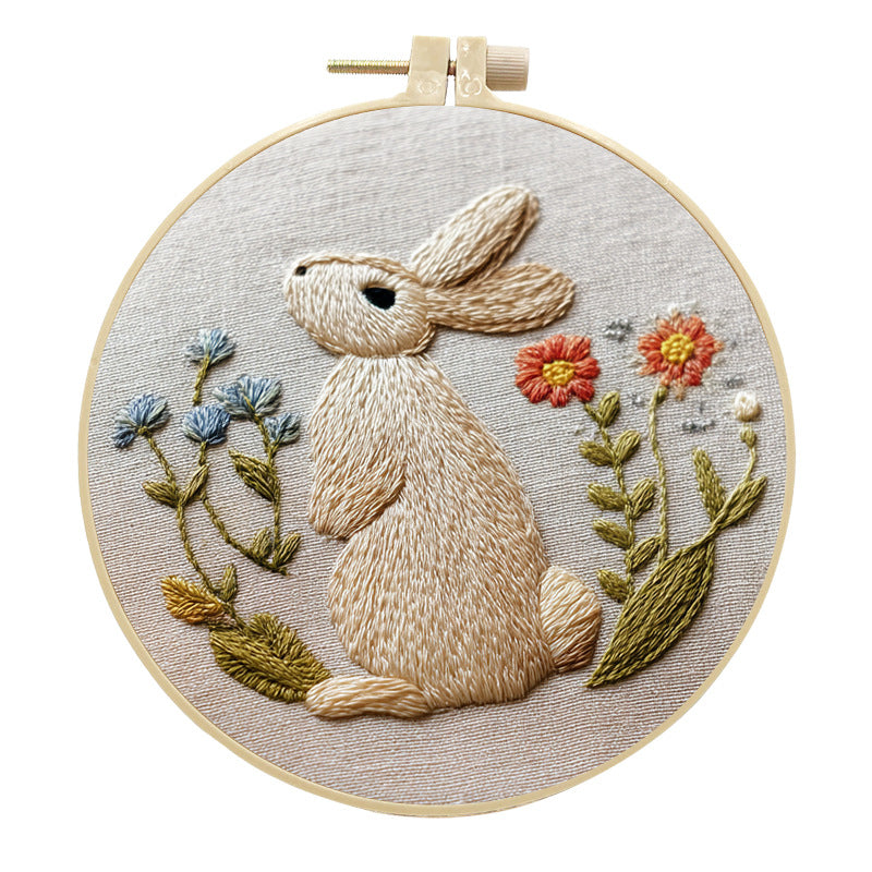 DIY Moon Rabbit Embroidery Fabric Craft Kit