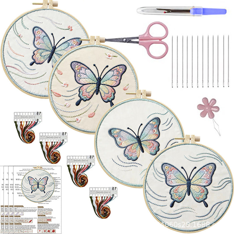 Embroidery DIY Butterfly Handmade Fabric Craft Kit