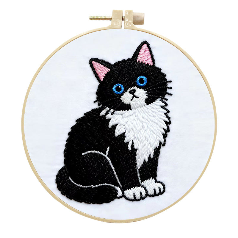 Poke-and-Stitch Kit for Handmade Fabric Kitten