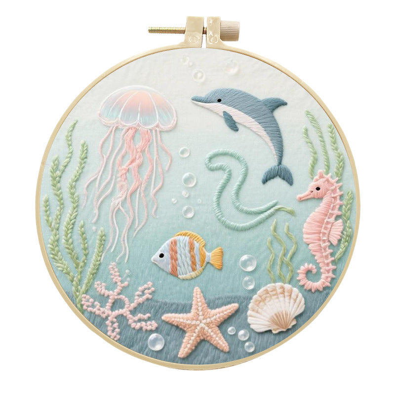 DIY Embroidery Underwater Scene Fabric Craft Kit