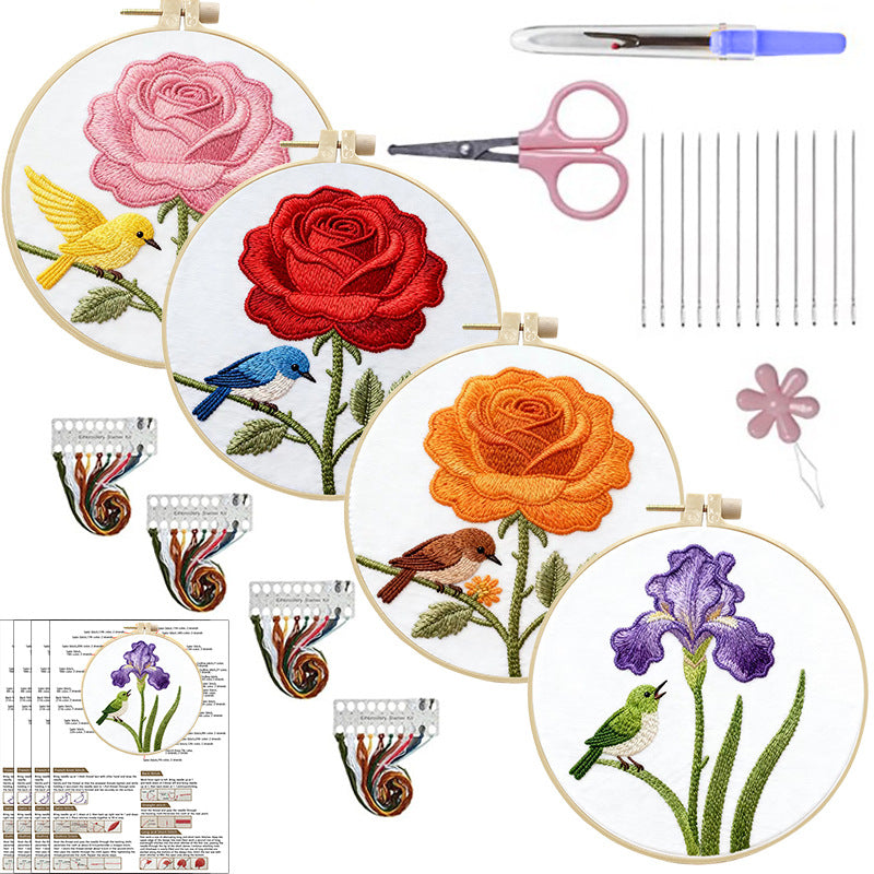 DIY Floral and Bird Handicraft Fabric Craft Kit