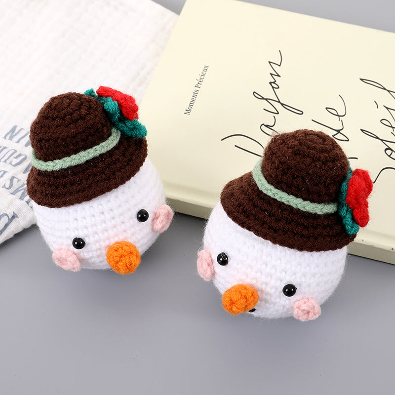 Hand-Crocheted Christmas Snowman Knitted Plush Toy