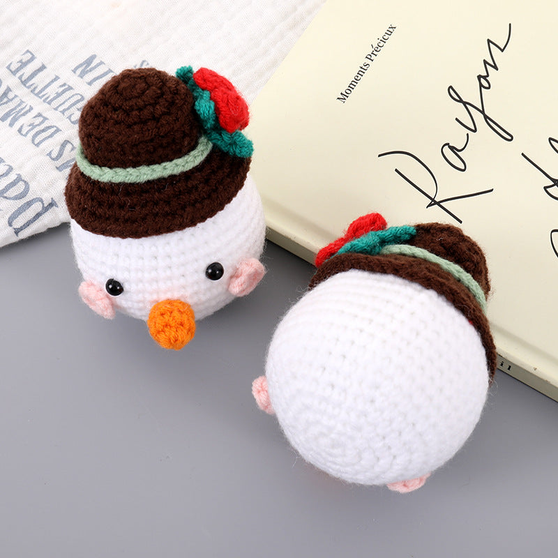 Hand-Crocheted Christmas Snowman Knitted Plush Toy