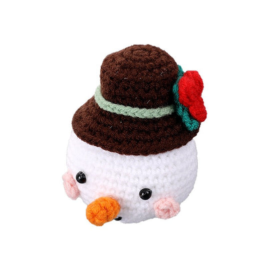 Hand-Crocheted Christmas Snowman Knitted Plush Toy