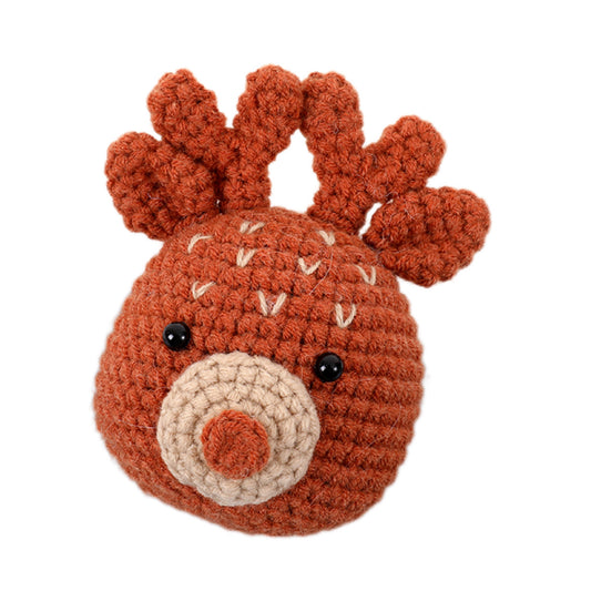Hand-Crocheted Christmas Reindeer Plush Toy