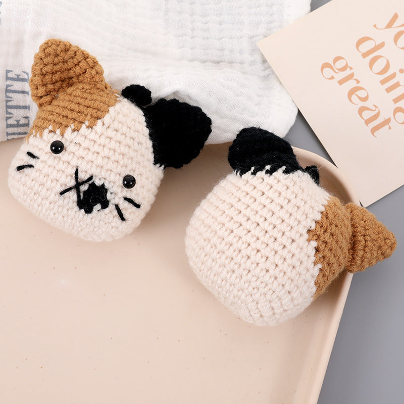 Hand-Crocheted Clown Cat Plush Toy