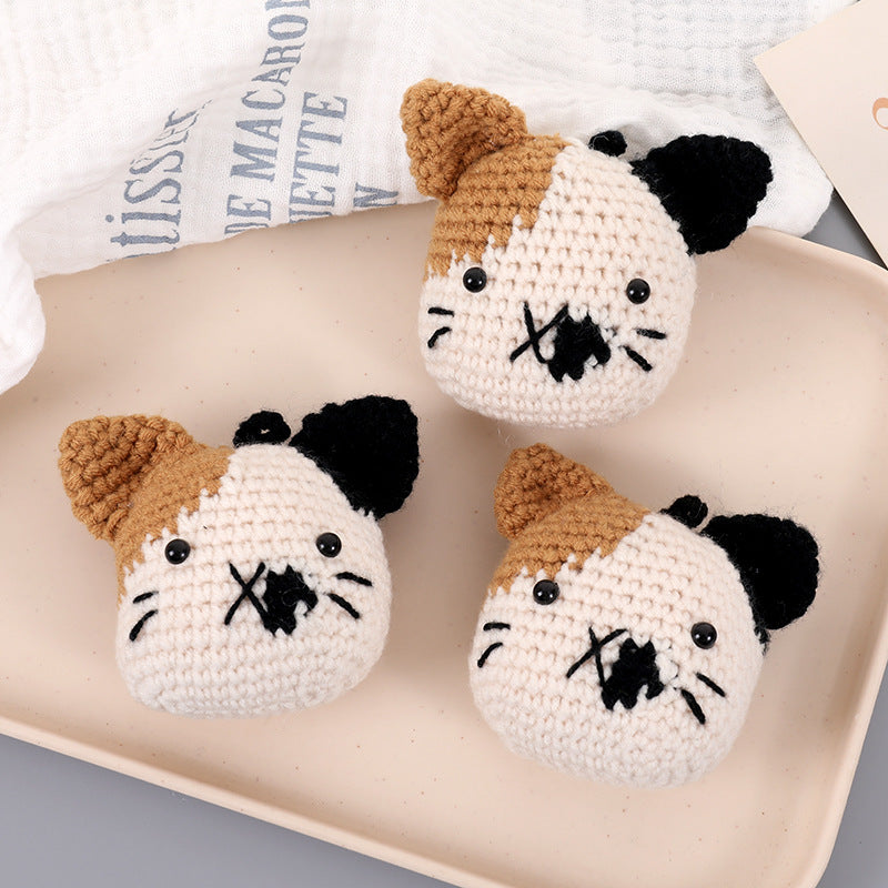 Hand-Crocheted Clown Cat Plush Toy