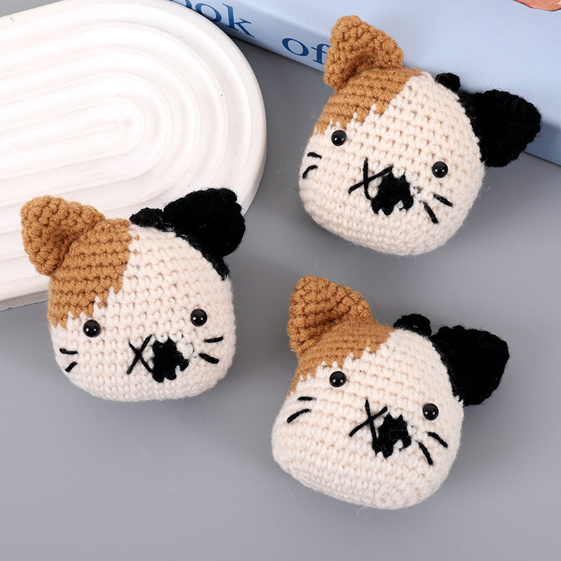 Hand-Crocheted Clown Cat Plush Toy