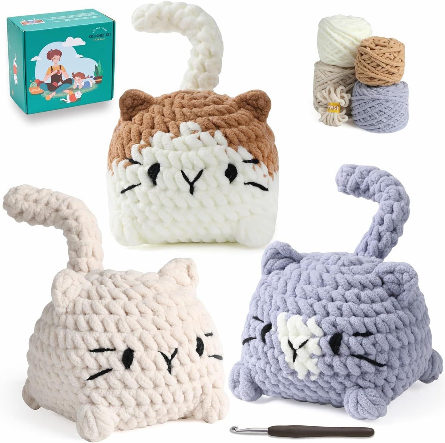 DIY Handmade Mini Cat Series Crochet Kit