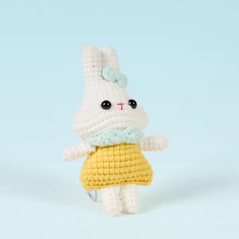 Handmade Blue Bow Bunny Crochet