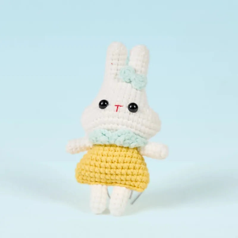 Handmade Blue Bow Bunny Crochet