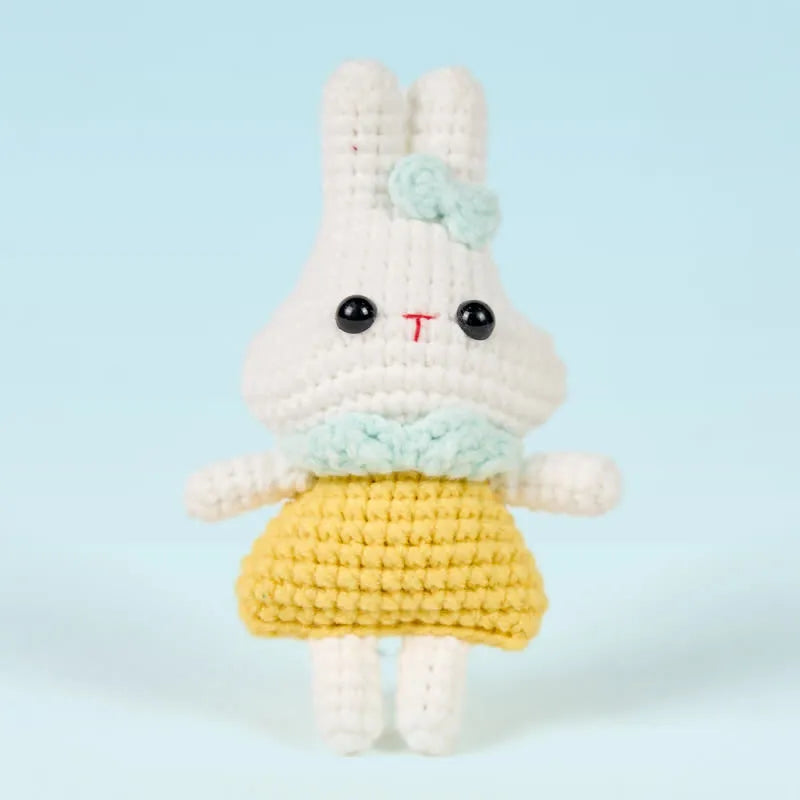 Handmade Blue Bow Bunny Crochet