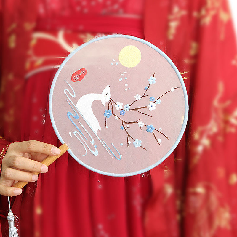 Embroidered Round Fan DIY Handmade Embroidery Kit
