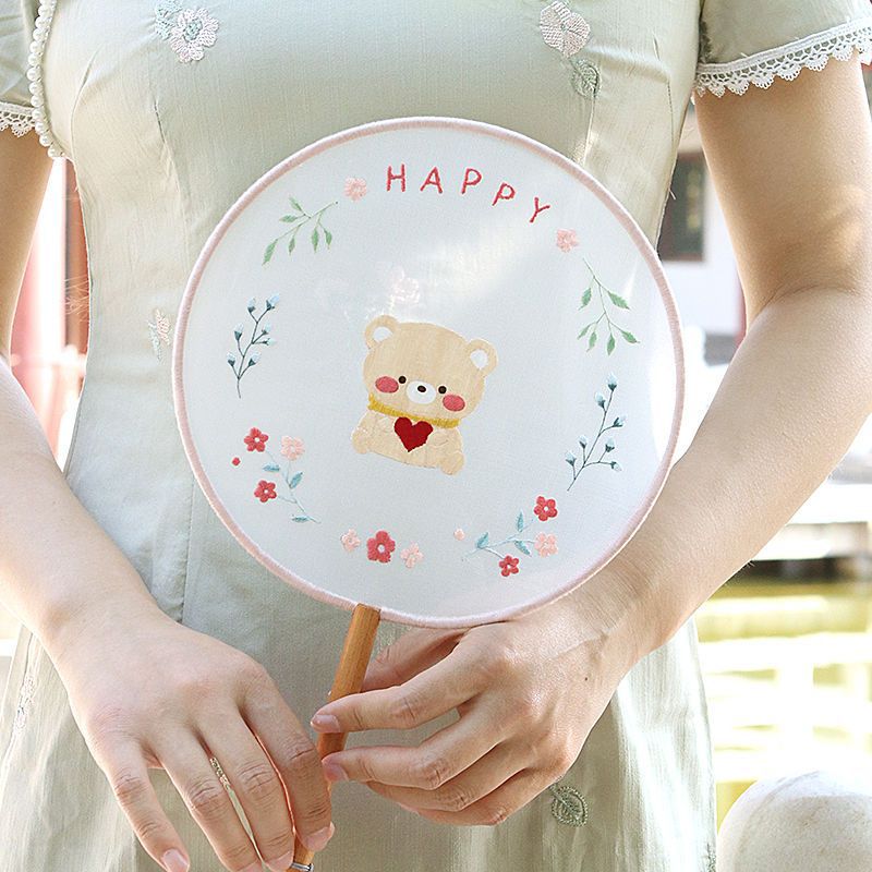 Embroidered Round Fan DIY Handmade Embroidery Kit