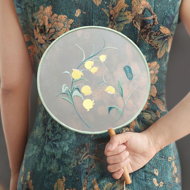 Embroidered Round Fan DIY Handmade Embroidery Kit