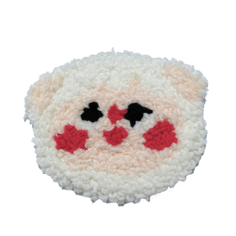 Cute Little Sheep Plush Coasters DIY Embroidery Kit