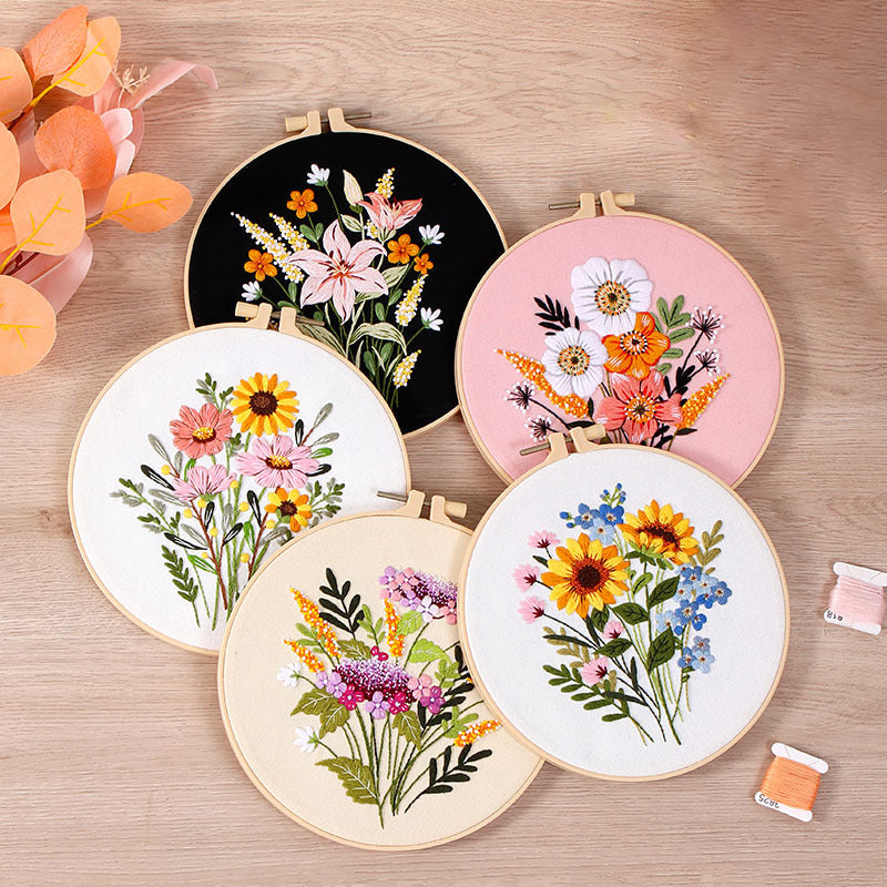 Embroidery Hoop Flower Kit
