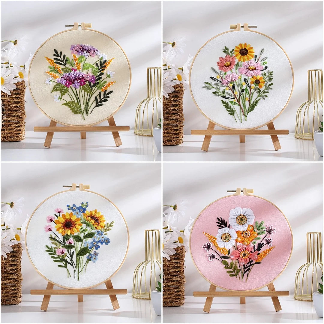 Embroidery Hoop Flower Kit