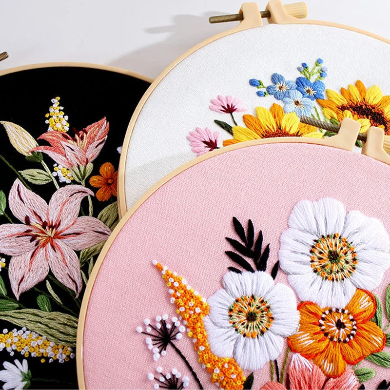 Embroidery Hoop Flower Kit
