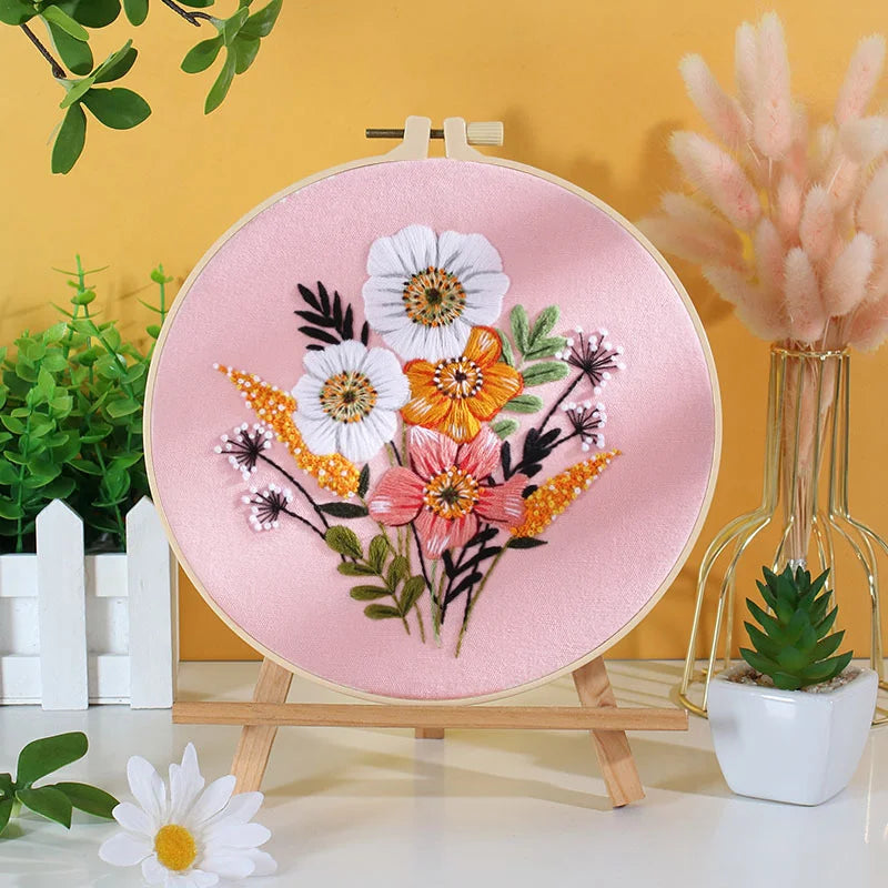 Embroidery Hoop Flower Kit