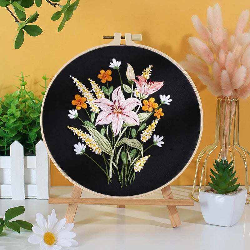 Embroidery Hoop Flower Kit