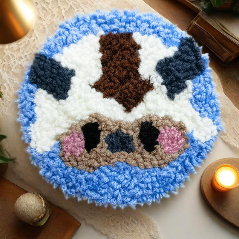 DIY Embroidery Kit for Creamy Lamb Fleece Coasters