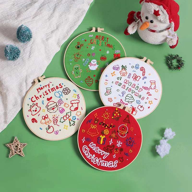 Festive Christmas -Themed DIY Embroidery Kits