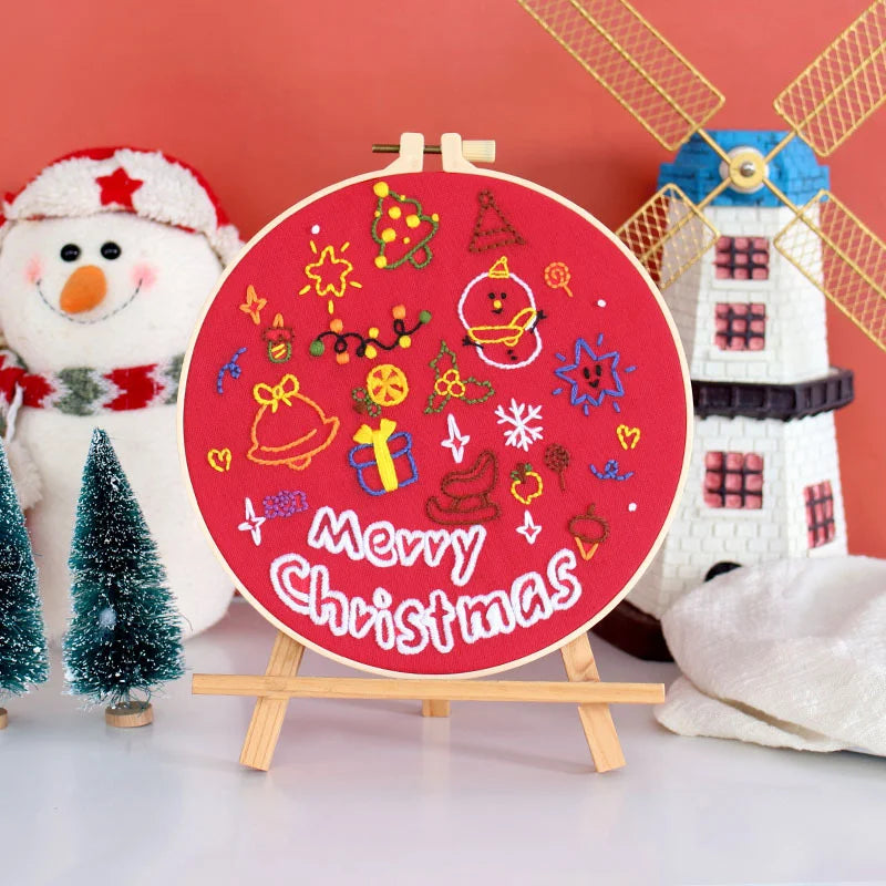 Festive Christmas -Themed DIY Embroidery Kits