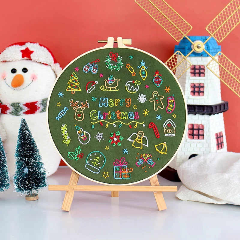 Festive Christmas -Themed DIY Embroidery Kits