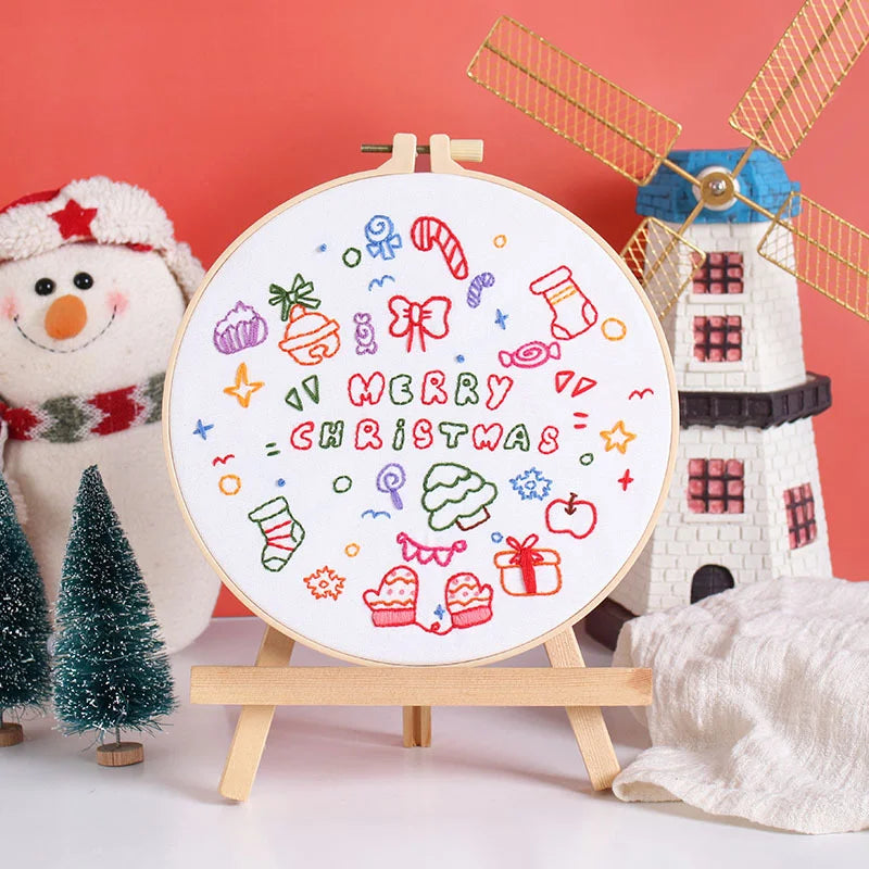 Festive Christmas -Themed DIY Embroidery Kits